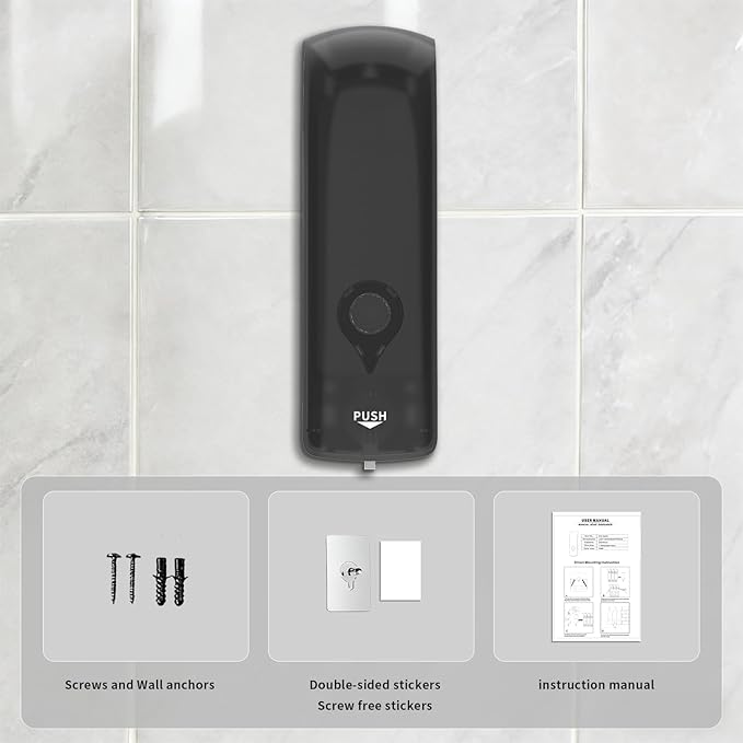 Shampoo Conditioner Body Wash Dispenser, Wall-Mounted Shower Soap Dispenser 10fl.oz/300ml, No Drill Refillable Bathroom soap Dispenser for Bathroom,Kitchen,Hotel and Airbnb,White CD-1049