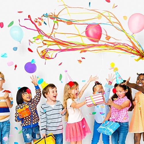WILLBOND 30 Pieces Colorful No Mess Streamers Poppers Hand Throw Streamers Confetti Poppers No Mess Paper Crackers for Birthday Wedding Toss Celebrations Graduation Party Favors Shows(Colorful)