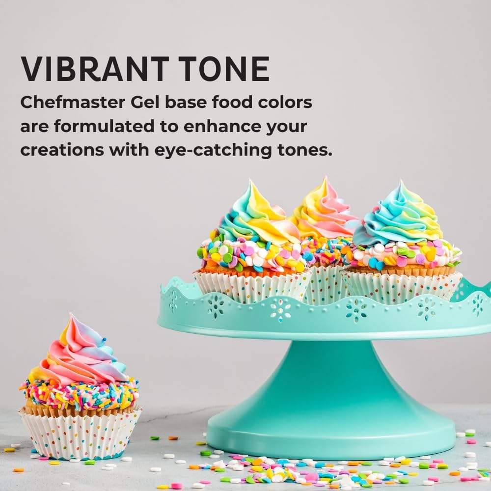 Chefmaster Sky Blue Gel Food Coloring | Vibrant Color | Professional-Grade Dye for Icing, Frosting, Fondant | Baking &amp; Decorating | Fade-Resistant | Easy-to-Use | Made in USA | 20 oz