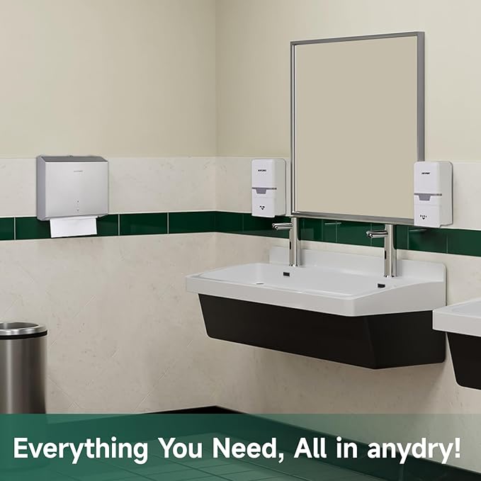 anydry Manual Liquid Soap Dispenser Wall Mount, 27oz (800 ml) Large Capacity for Commercial Bathroom