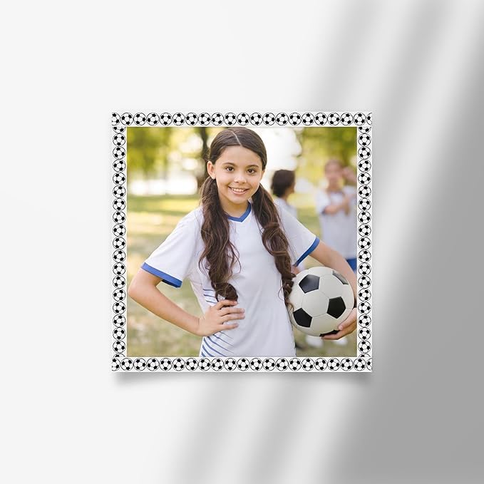 Soccer Ribbon, 6 Pack (5/8 Inch x 3 Yards Each), Black and White Grosgrain Ribbon for Hair Bow, Sports Party Decoration, Team Awards, School Events & Gift Wrapping