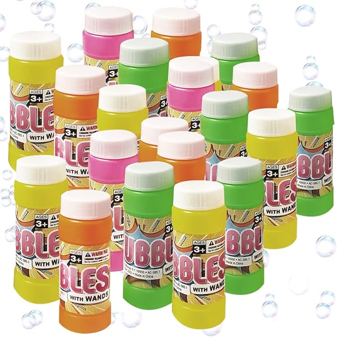 ArtCreativity 48 Pack Bubble Bottles with Wand - Bubbles for Kids Bulk Party Favors, Outdoor Summer Toys, Birthday Goodie Bag Fillers, Bulk Bubbles for Kids in Assorted Colors