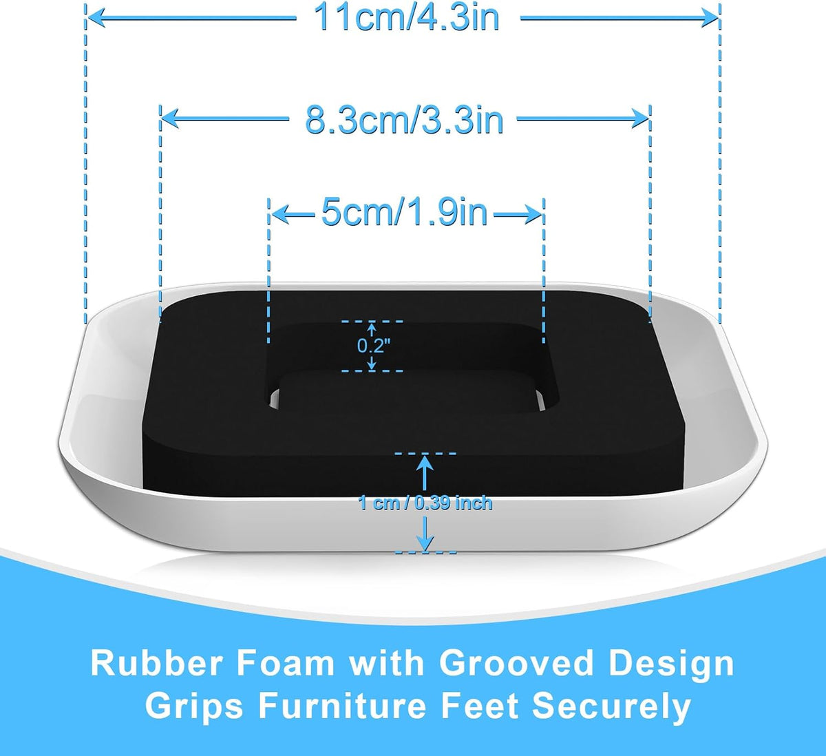 Upgrade Furniture Sliders, Furniture Sliders for Carpets, 8 PCS 4.3" Moving Pads with Anti-Slip Groove, Furniture Moving Sliders for Easy Move Bed Couch Tables Cabinet Heavy Duty, Protect Carpets