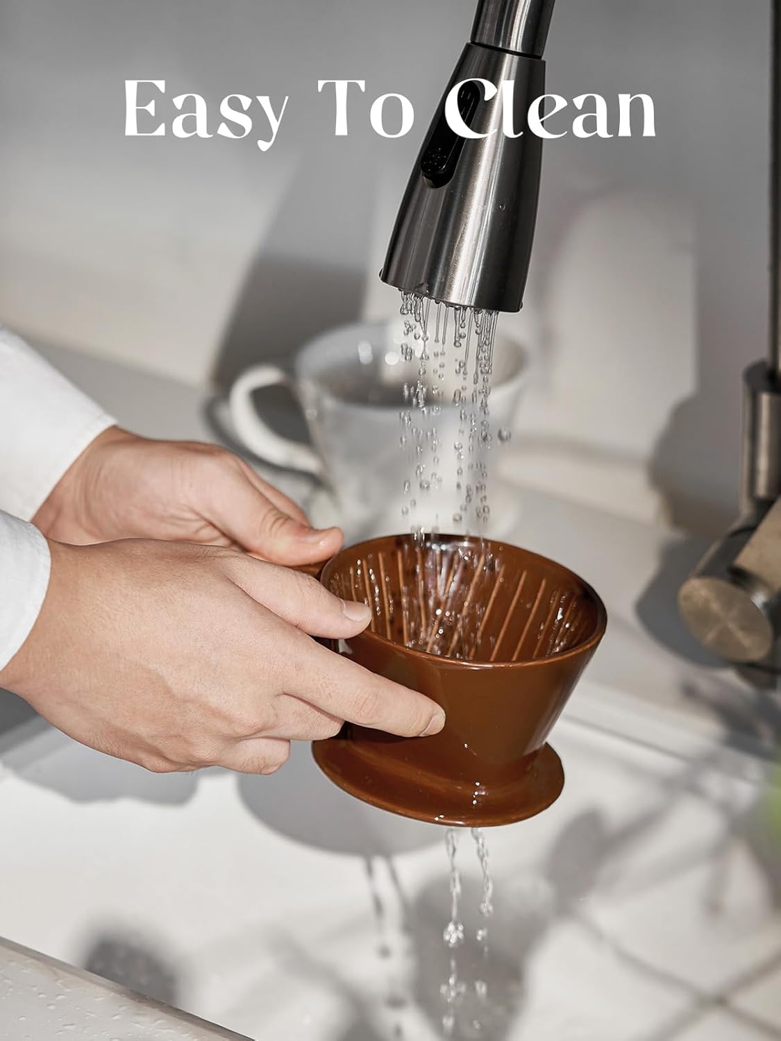 Dowan Pour Over Coffee Dripper, Non Electric Pour Over Coffee Maker, Porcelain Slow Brewing Accessories for Home, Cafe, Restaurants