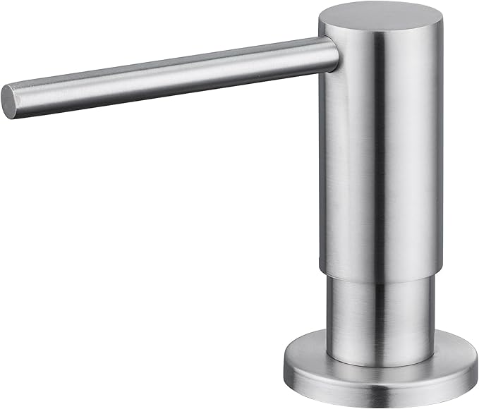 Soap Dispenser for Kitchen Sink Brushed Nickel, Sink Soap Dispenser Stainless Steel Refill from The Top Built in Sink Soap Dispenser with 17 OZ Soap Bottle