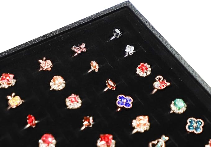 Wudygirl Ring Holder 100 Slots Ring Organizer Stackable Jewelry Tray for Drawer(100 Slots)