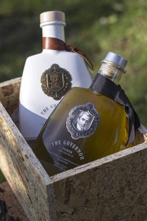 The Governor Premium Extra Virgin Olive Oil - Unfiltered, Cold-Pressed, Single Origin Lianolia - Peppery, Robust, Floral, Fruity Notes