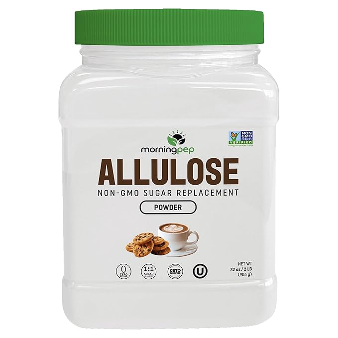 Morning Pep Allulose Sweetener 55 lb – Zero Calorie Sugar Alternative, 100% Pure, No Erythritol, Non-GMO Project Verified, Keto Certified, OU Kosher