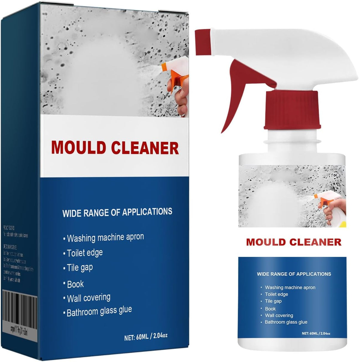 Mould Cleaner Spray Powerful Foam Cleaning Spray | Multi-Surface Fast-Acting Stain Remover for Kitchen, Bathroom, Wall and Tile Cleaning, No Scrubbing Required (1, 2.04oz)