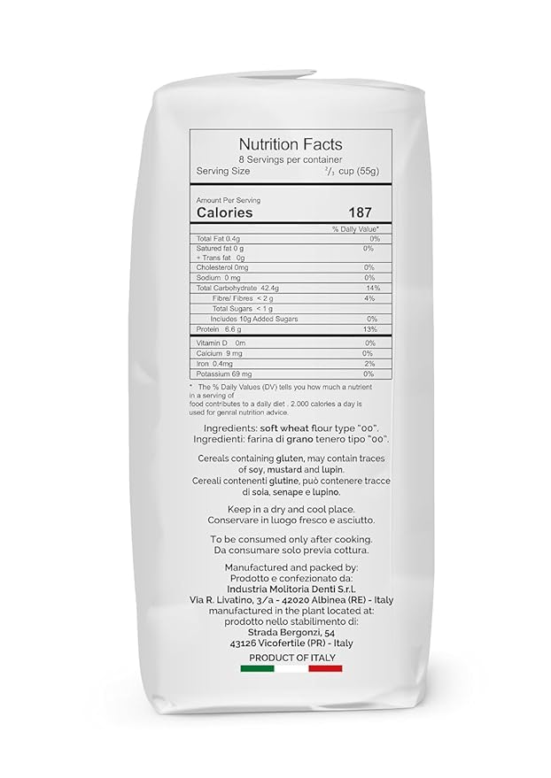 5Kg. Bag) Anima Verace - Flour for Pizza Napoletana (00 Pizza Flour, Non-GMO, Kosher, All Natural, UnBleached, 100% Italian Soft Wheat) 11 Lb.