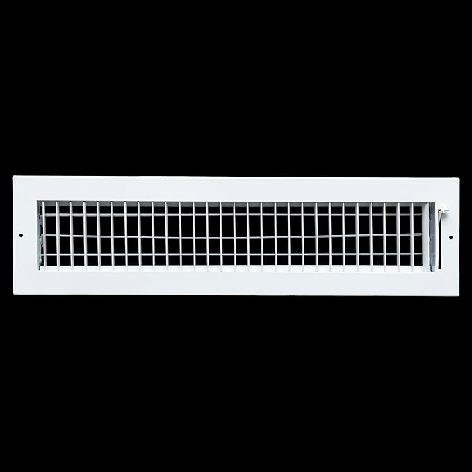 [6 Pack] Fits 20x4 Duct Opening Steel Adjustable Air Supply Grille by Handua | Register Vent Cover Grill for Sidewall and Ceiling | White | Out. Dim.: 21.75" X 5.75"