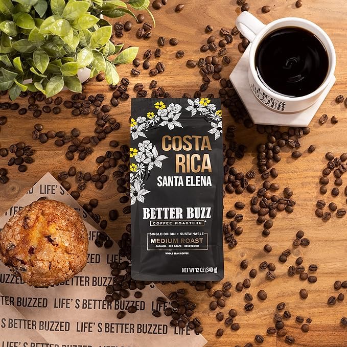 Better Buzz Costa Rica Medium Roast Whole Bean Coffee 12oz.