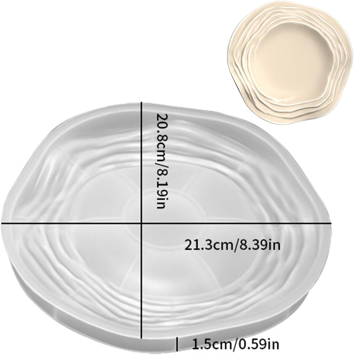 Wehous Irregular Tray Silicone Molds, Wave Flower Tray Resin Concrete Mold, 3D Unique Ocean Wave Shape Storage Container Mold for Epoxy Casting