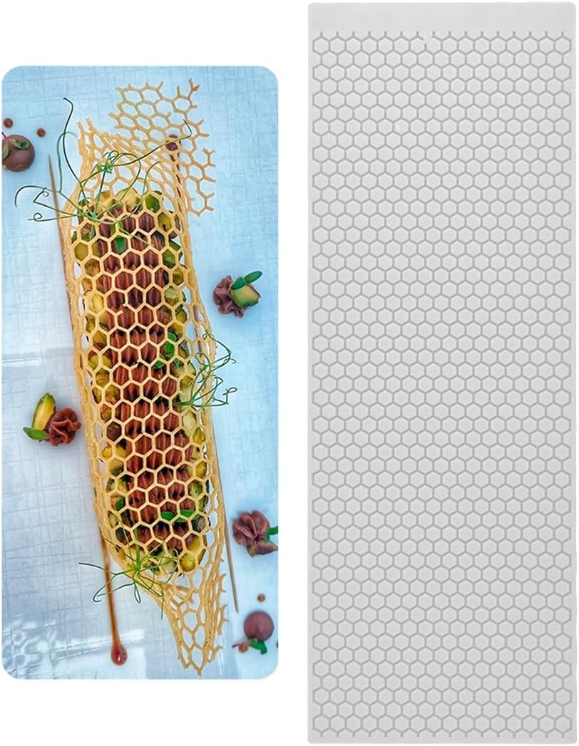 mostsom 3D Hollow Out Lace Mold Honey Shape Cake Mold Decorative Lace Mat Sugar Craft Silicone Pad Honeycomb Fondant Moulds Decorating Tools Baking
