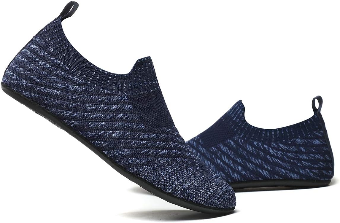 QZKDM Lightweight Slip on Grip Indoor House Slippers Barefoot Non Slip Home Exercise Yoga Shoes for Men Women