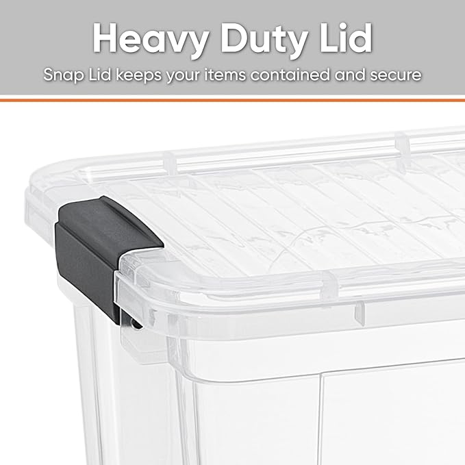 Superio Small Clear Storage Boxes with Lids, 4.75 Quart Plastic Container Bins for Organizing, Stackable Crates, BPA Free, Non Toxic, Odor Free, Organizers for Home, Office, School, and Dorm