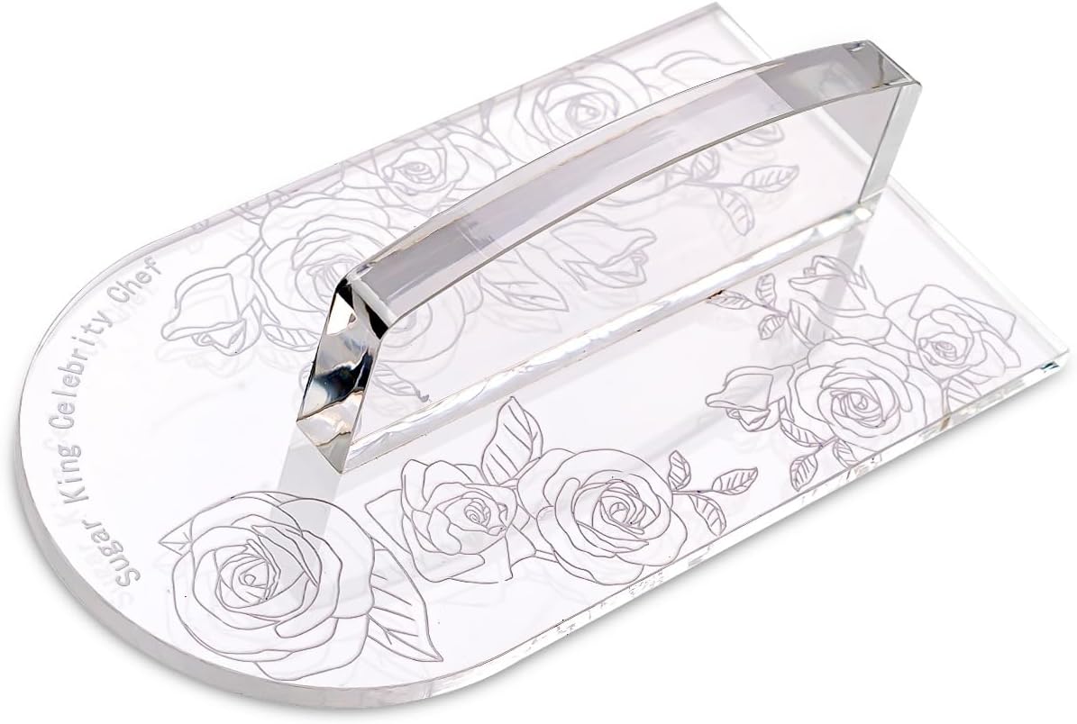 Kalaien Fondant Smoother with Handle Acrylic Cake Smoother Tool for Icing fondant tools set-Round