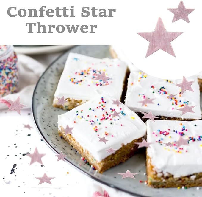 60g/2.1oz Glitter Star Confetti 6/10mm Metallic Foil Stars Sequin Holographic Stars Table Confetti for Party,Wedding,Birthday Decorations(Rose Gold/XX-MGJ)
