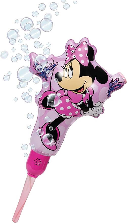 Minnie Mouse Bubble Machine Amazon Exclusive Huge Inflatable Bubble Machine for Kids Includes a Stand and Bonus 40oz of Bubble Solution 2 in 1 Play Pattern for Maximum Bubble Toy Fun