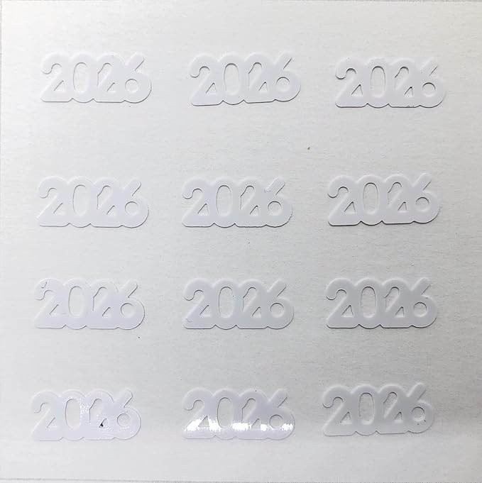 Confetti Year 2026 White - 4 Half Oz Bags (2 oz) #7348 Q02