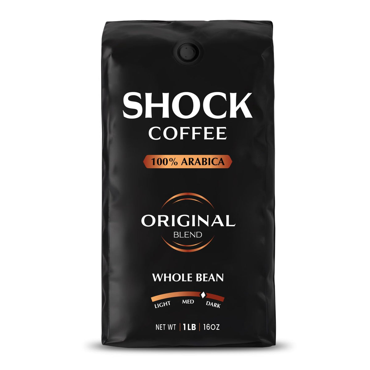 Shock Coffee Whole Bean, The Strongest Caffeinated All-Natural Coffee, Up to 50% more Caffeine. 1 pound