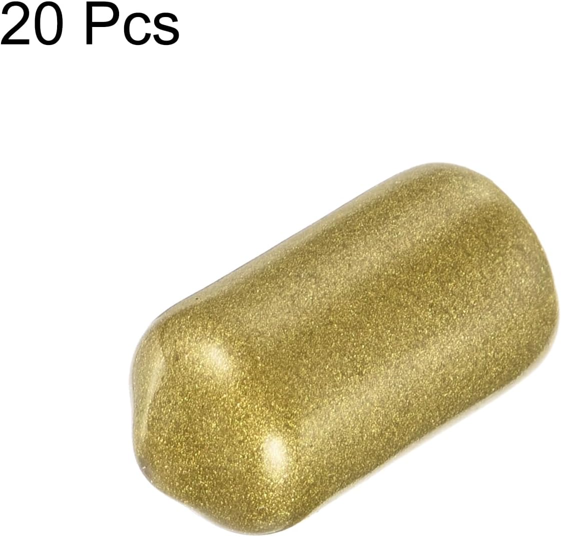uxcell 20pcs Rubber End Caps 8.5mm ID Vinyl Round Tube Bolt Cap Cover Thread Protectors Gold