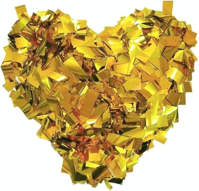 Gold Metallic Confetti Rectangle 2.2 lb - Fluttering Foil Confetti for Confeti Cannon and Launcher Use, Table Decorations,Birthday Parties,Weddings,Graduation Ceremonies