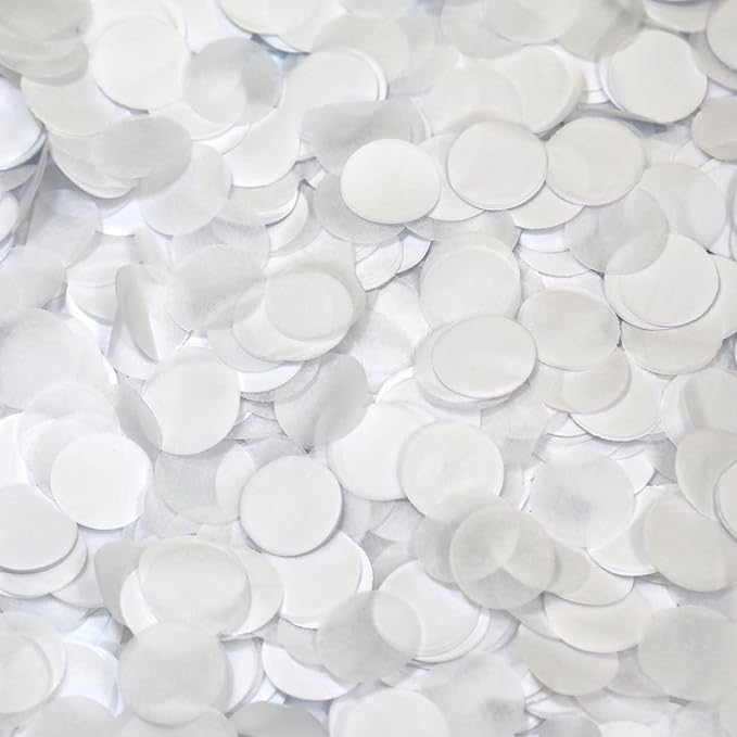 Ultimate Confetti, White Biodegradable Confetti Circles - Flame-Resistant and Slow-Falling Tissue Paper Confetti for Cannon and Launcher use – Best for Celebrations - 1 lb, 16 oz