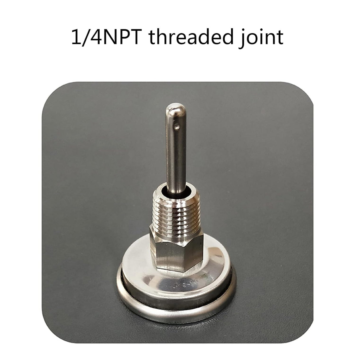 Temperature Probe Meter Gauge, Dial Thermometer NPT, Stainless 1/4 NPT Thermometer for Boiler Tea Pot Kettle -10-100℃/0-220ºF Thread Joint Dial