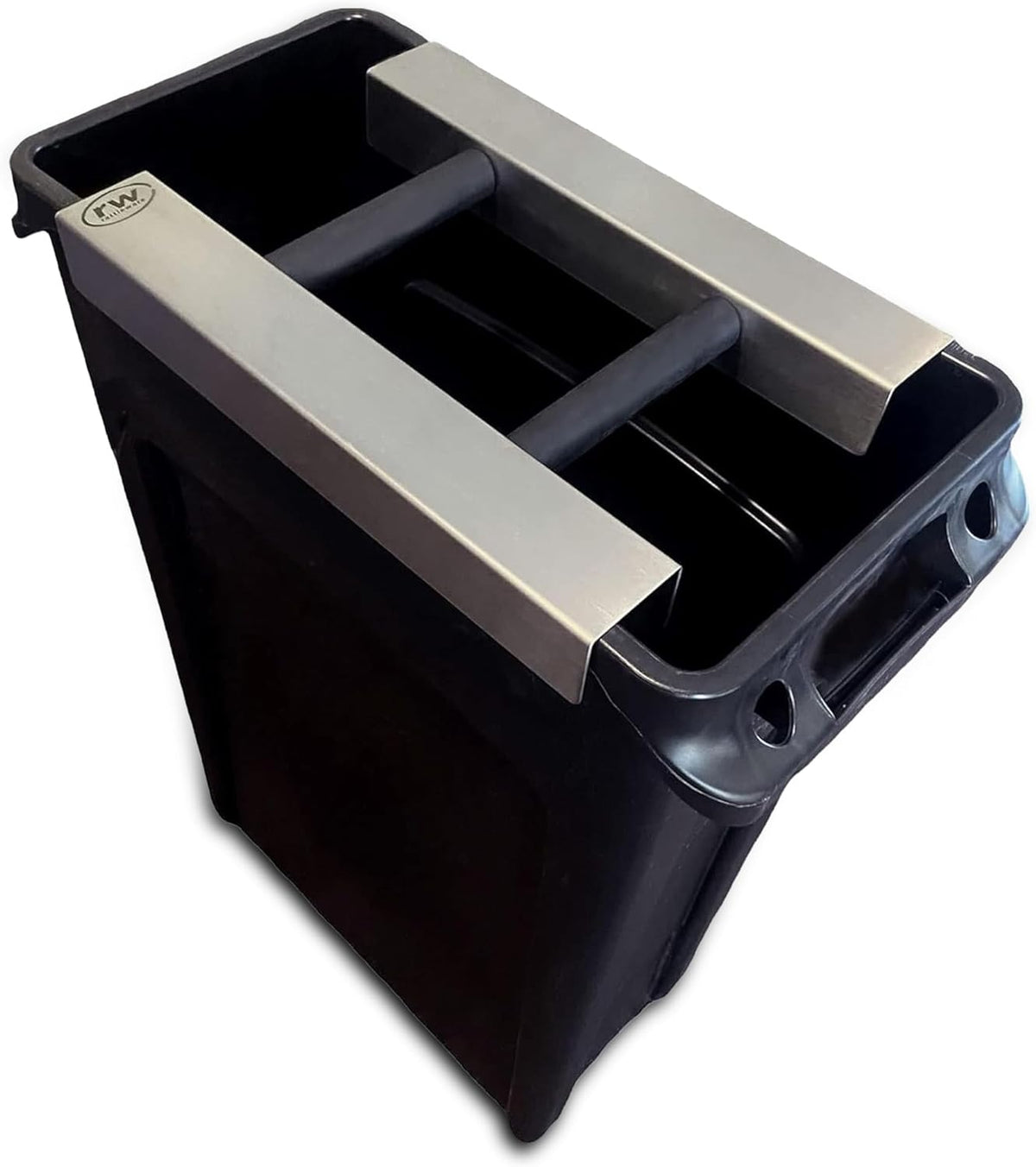 Rattleware Stainless Steel Knock Chute 15″×11″ – Heavy-Duty, Double-Sided Espresso Grounds Chute for Slim Jim Trash Can