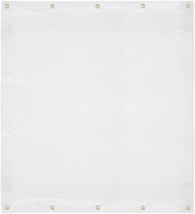 Covers & All Outdoor Clear Tarp Curtain, 18oz Clear Outdoor Curtains for Patio, Waterproof & Tear Proof Transparent PVC Vinyl Tarp with Rustrpoof Grommets for Porch, Gazebos, Balcony (8'H x 8'W feet)