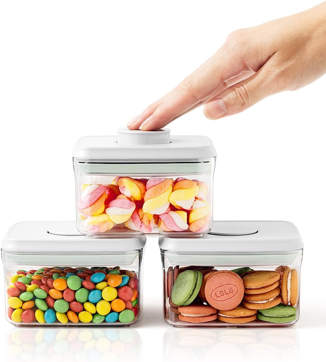 0.6 Qt Pop Containers - 3 Pack Mini Travel Snack Container, BPA Free Food Storage Canisters with Lids