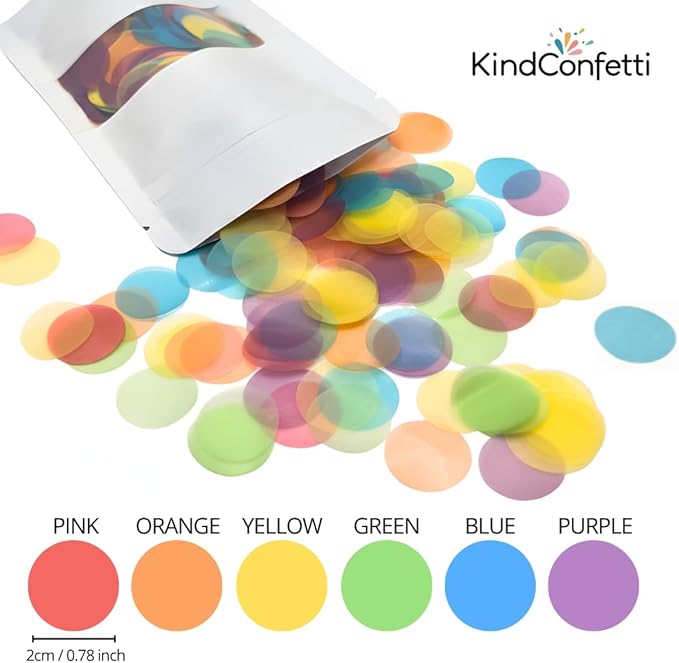 White Rice Paper Wedding Confetti for Flower Girl Basket, Confetti Cannon Filler (Multi)