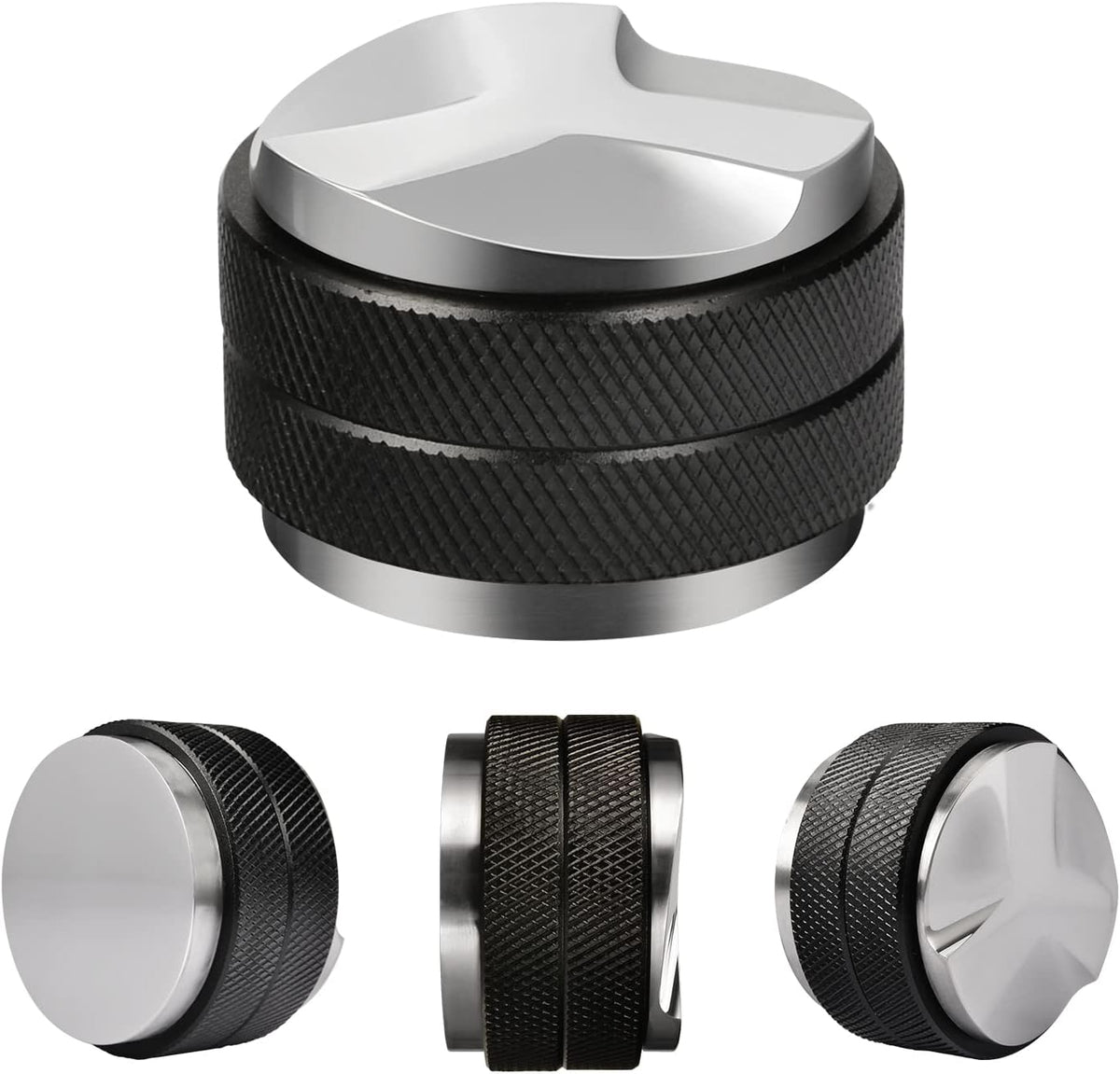 51mm Espresso Tamper, Coffee Distributor Adjustable Height, Coffee Leveler Fits with Two-in-one Double-head and Flat-bottom Three Leaf for Macaroons