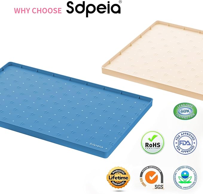 Sdpeia Under Sink Mat 34"×22" Waterproof Silicone Cabinet Liner & Sink Protector for Kitchen & Bathroom, Multi-Purpose Organizers Tray for Pets, Laundry, Cat Litter Mat