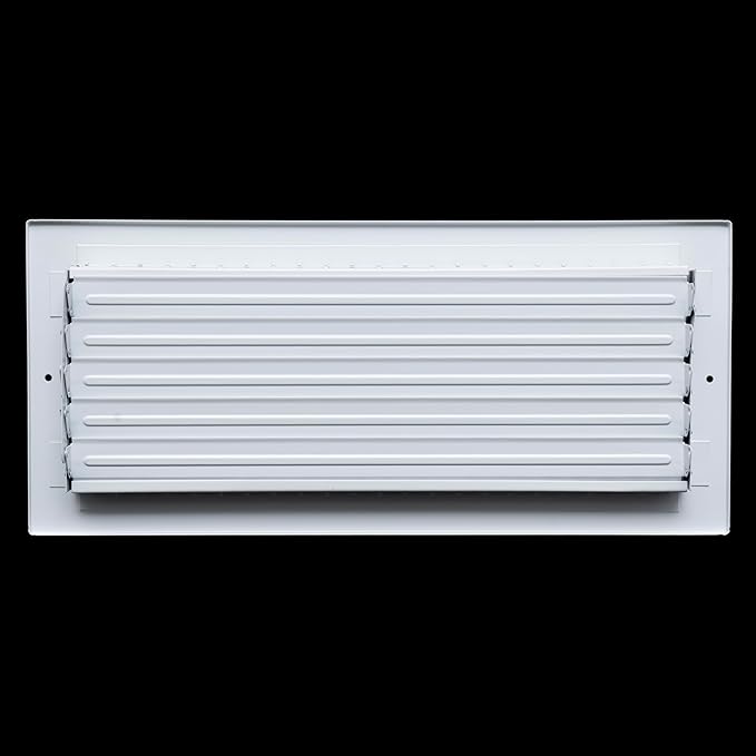 [10 Pack] Fits 16x6 Duct Opening Steel Adjustable Air Supply Grille by Handua | Register Vent Cover Grill for Sidewall and Ceiling | White | Out. Dim.: 17.75" X 7.75"