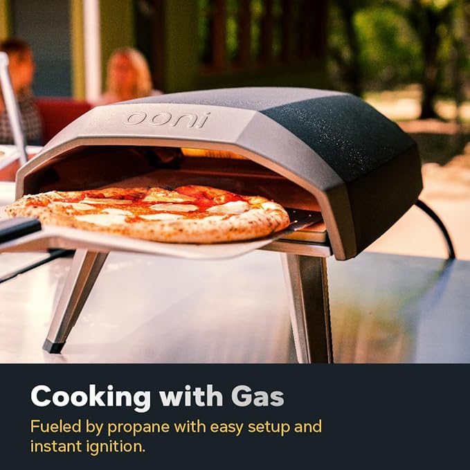 Ooni Koda 12 Portable Gas Pizza Oven Bundle - Pro Pizza Oven Bundle - 12" Bamboo Pizza Peel and IR Thermometer