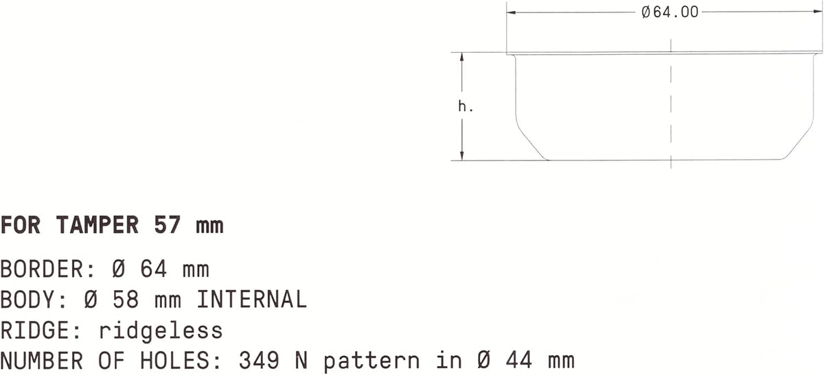 IMS Precision 14-16g Filter Basket compatible with Lelit and Ascaso 57mm group head portafilters