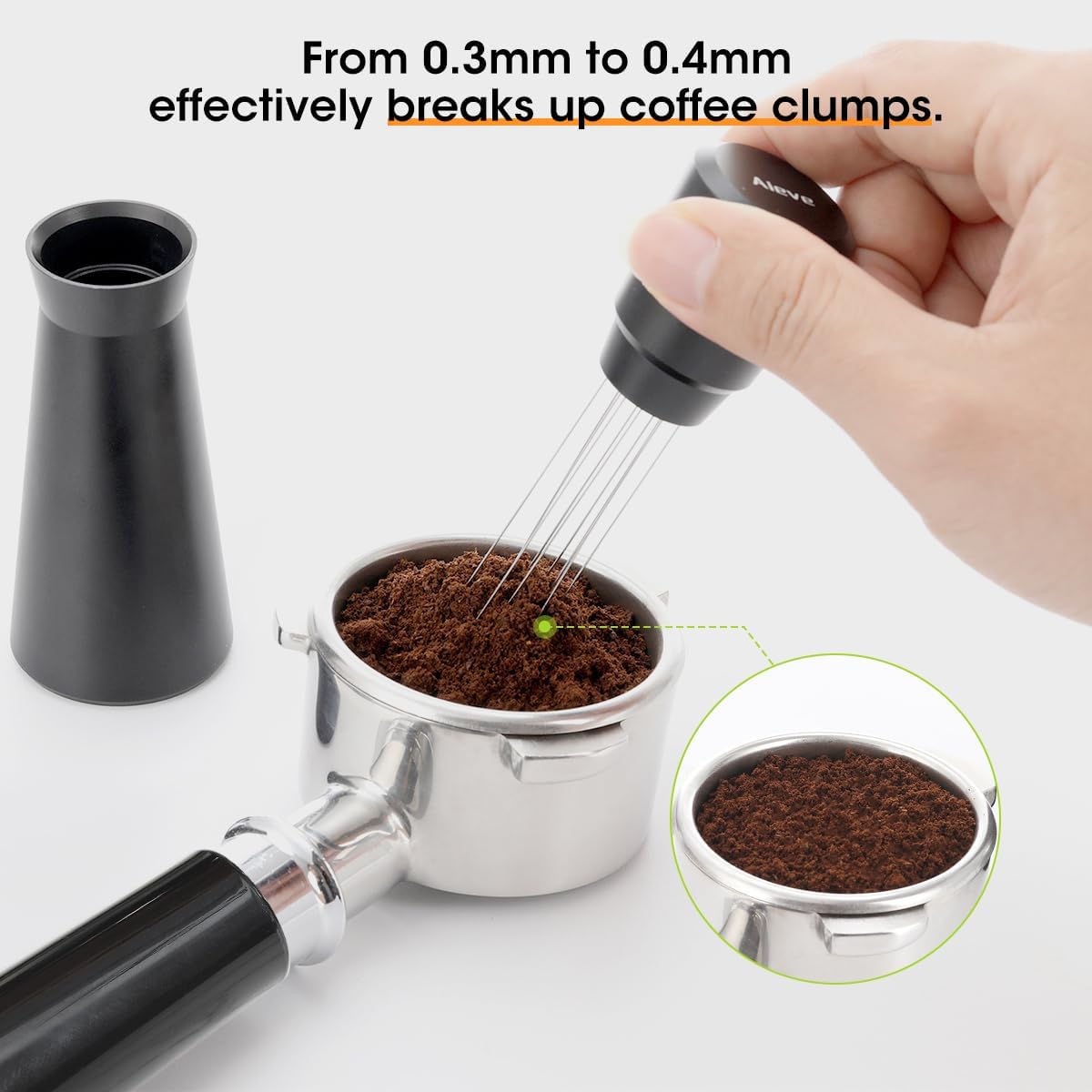 Aieve WDT Tool Espresso, Metal Distribution Tool with 10 x 0.4mm Stainless Steel Needles Espresso Stirrer
