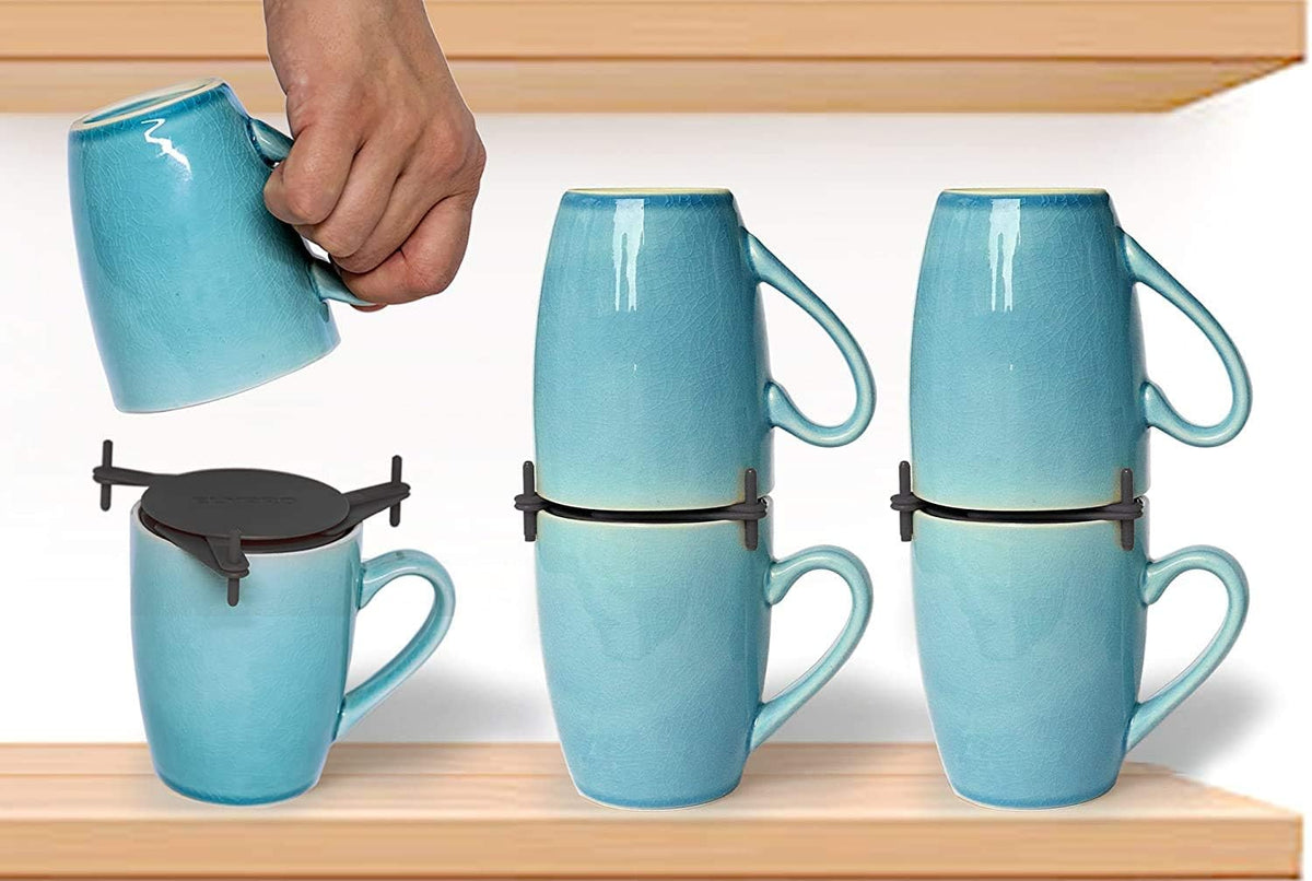 Elypro Coffee Mug Organizers and Storage, Kitchen Cabinet Shelf Organizer - Cupboard and Pantry Organization