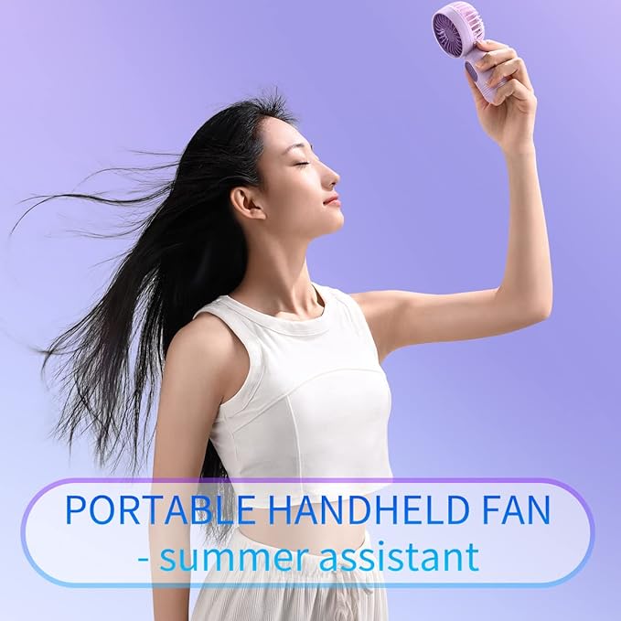 Mini Portable Fan 3 Pack, Cute Handheld Battery Operated Lightweight Small Personal Fan with 3 Speeds and USB Rechargeable Eyelash Fans for Stylish Girl Kids Women Men Office Outdoor Travel Camping