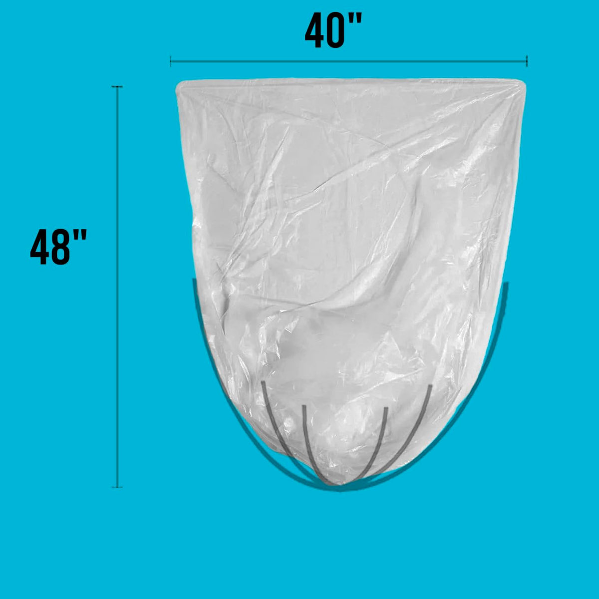 40-45 Gallon Lawn & Leaf Trash Bags, 125 Count Bulk, Heavy Duty Clear Plastic Recycling Bags, Multi-purpose Garbage Bags for Home Commercial, Outdoor, Construction, Industrial