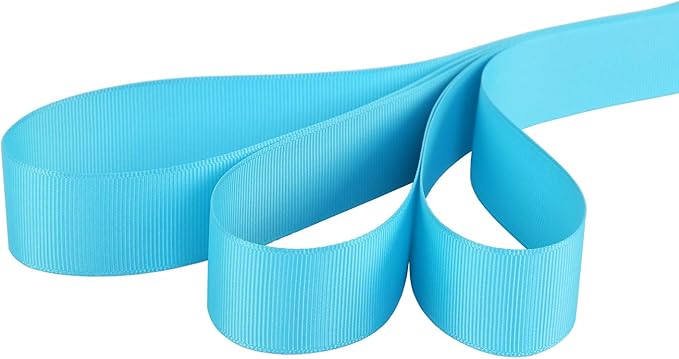 Ribbonitlux 1" Wide Solid Grosgrain Ribbon 25 Yards (340-Turquoise）, Set for Gift Wrapping, Party Decor, Sewing Applications, Wedding and Craft