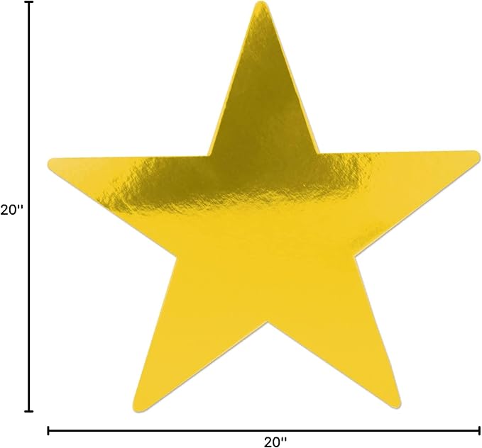 Jumbo Foil Star Cutout (gold) Party Accessory (1 count)