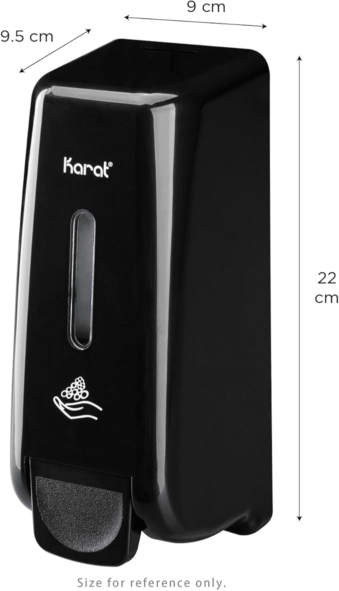 Karat 13.5oz Manual Foam Soap Dispenser - Refillable, Wall Mount/Stand, Black - Ideal for Bathroom Use - 1 Unit, JSD-HSF01B