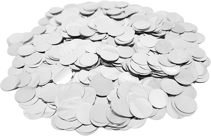 ZOOYOO Silver Foil Confetti, Round Foil Glitter Table Confetti Dots, Sparkling for Wedding Birthday Party Decoration (1.76 OZ, 1.5 cm)