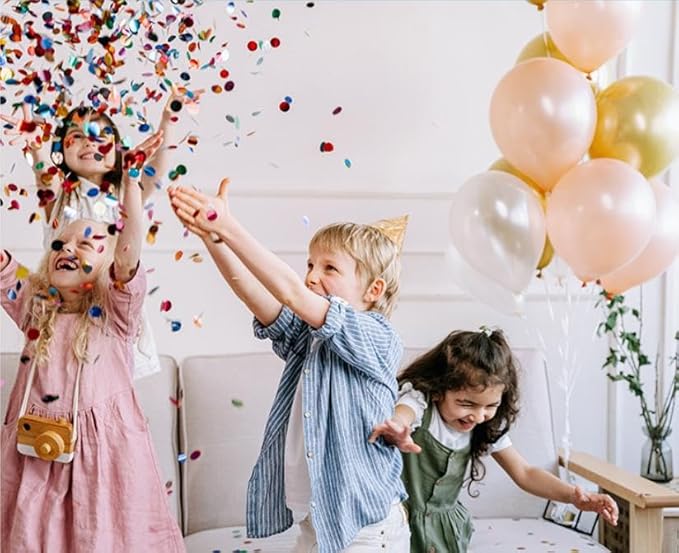 Multi Color Round Foil Confetti Beautiful Rainbow Metallic Table Confetti Glitter for Fill Balloons, Wedding,Birthday,Party,Festival Decoration(8000PCS)