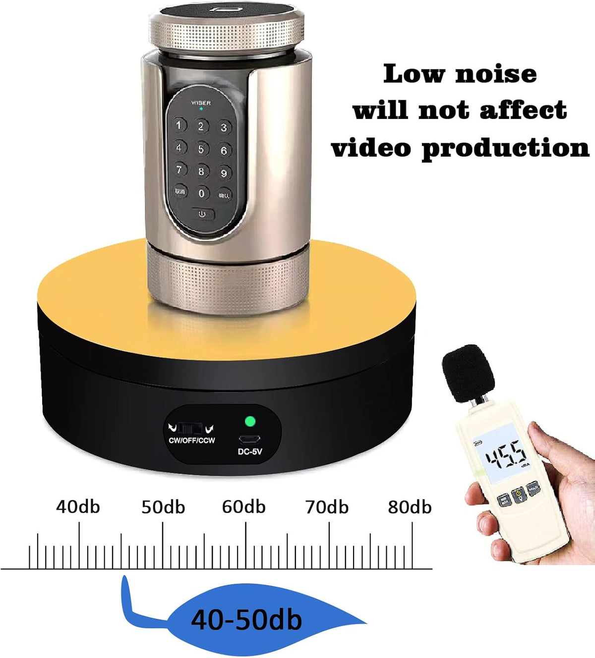 YVV Motorized Rotating Display Stand, Cup Display Turner Stand, Electric Rotating Base for Glitter Tumblers