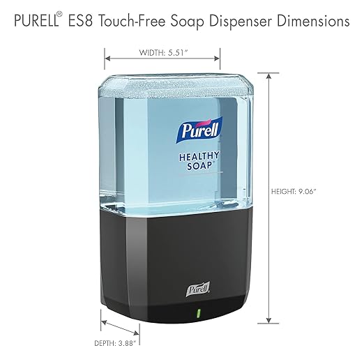 PURELL ES8 Automatic Soap Dispenser, Graphite, for 1200 mL PURELL ES8 HEALTHY SOAP Refills (Pack of 1) - 7734-01 - Manufactured by GOJO, Inc.