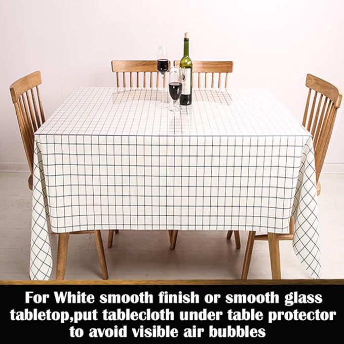 2 Sets Rectangular Clear Table Protector Plastic Tablecloth Cover Wooden Furniture Office Desk Mat Sofa Side Bedside Table Floor Protection Pad Desk Cover PVC Mats Easy Clean Waterproof Cloths 16x22